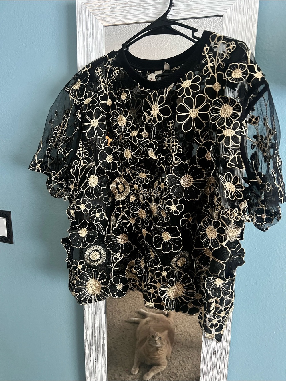 Flower Appliqué
Sheer Tee